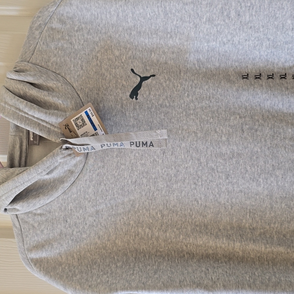 PUMA BRAND SIGNATURE WOMEN'S GRAY PULLOVER HOODIE SIZE XL